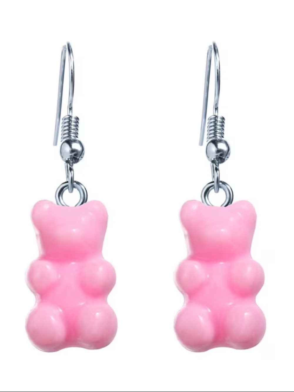 Pink Gummy Bear Drop Earrings - Women Jewelry